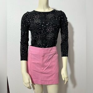 Isabel Marant Licoba Mini Skirt Pink Wool Designer Skirt NWT Size FR42 US 10